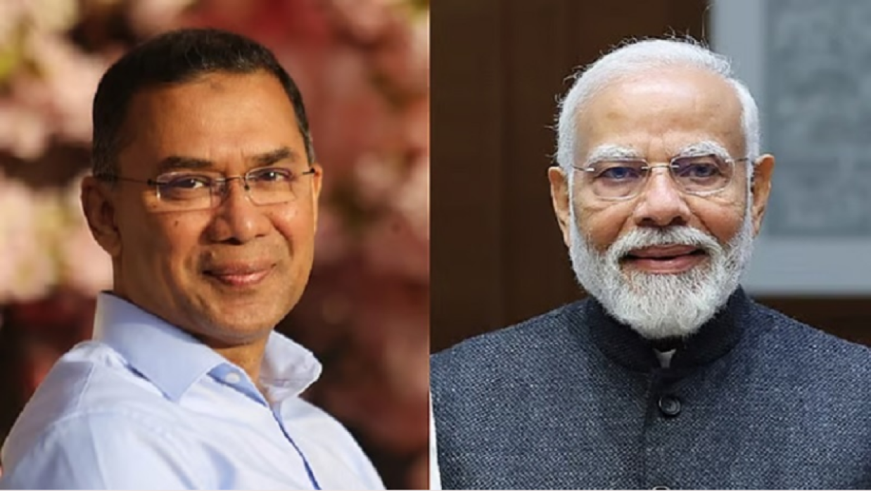 ভারতের প্রধানমন্ত্রী নরেন্দ্র মোদি ও বাংলাদেশের প্রধানমন্ত্রী তারেক রহমান।