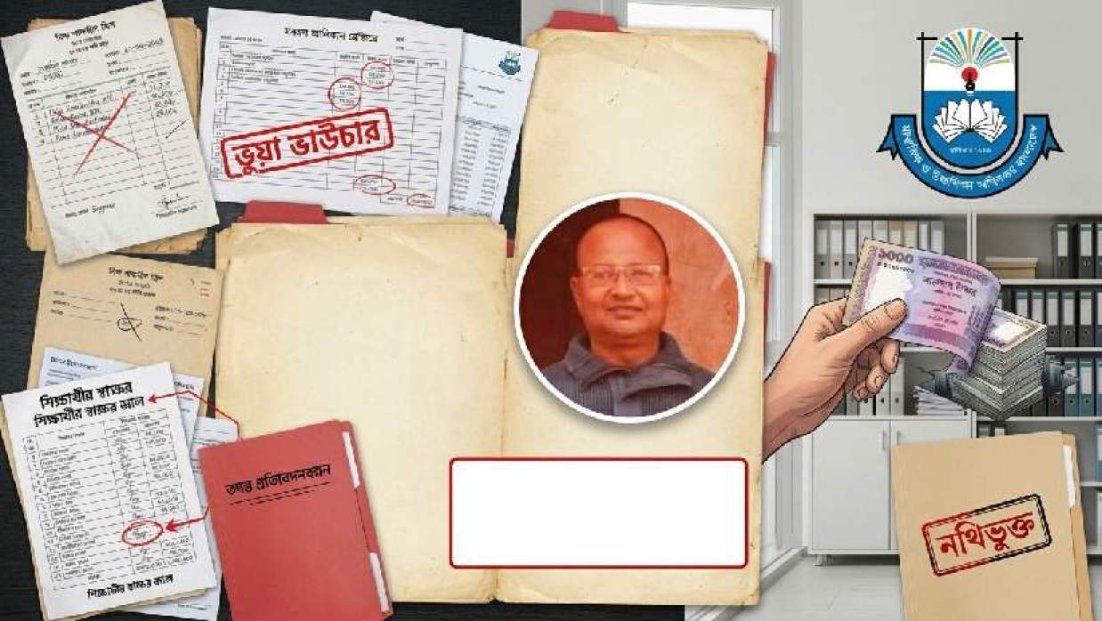 প্রধান শিক্ষক আজিজ মিয়া ও মাউশি লোগো
