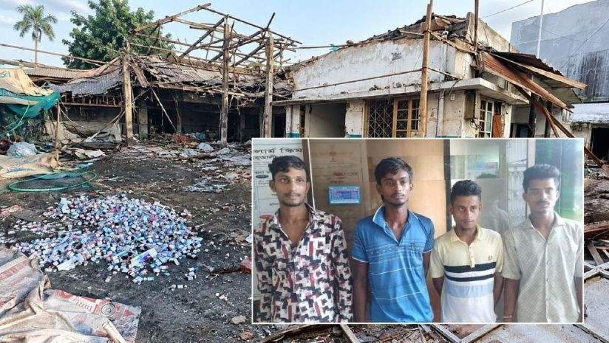 গুঁড়িয়ে দেওয়া স্বাস্থ্যকেন্দ্র ও গ্রেপ্তার চার ‘ভাড়াটে’ হামলাকারী
