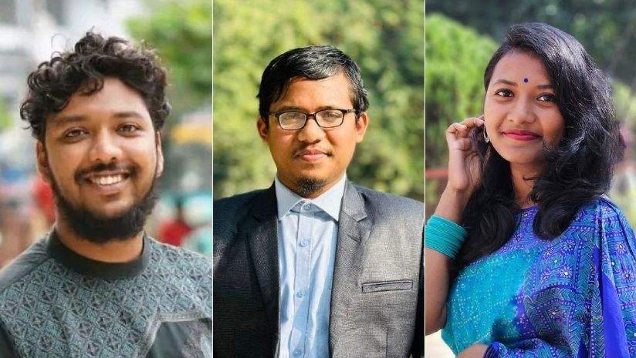 মোমতাহিনুল ইসলাম হাসনাত, জয়নুল আবেদীন ফাহিম ও শ্রাবণী চৌধুরী মম