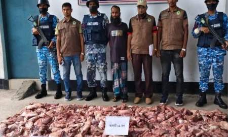 বরগুনায় বোটে তল্লাশি চালিয়ে ৩৫০ কেজি হরিণের মাংস উদ্ধার