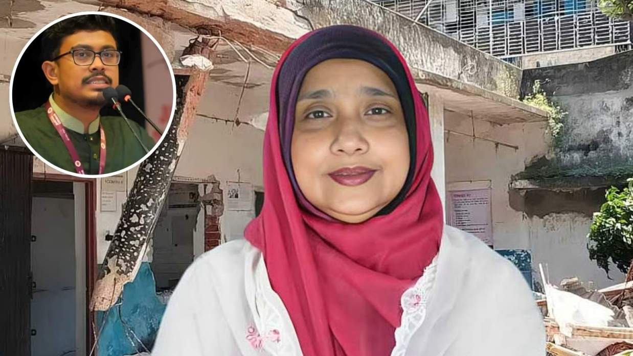 রাড্ডা এমসিএইচ-এফপি সেন্টার, সদ্যপদত্যাগকৃত এমপি ফেরদৌসী আহমেদের মিষ্টি ও ইনসেটে ডাকসু ভিপি  মো. আবু সাদিক কায়েম