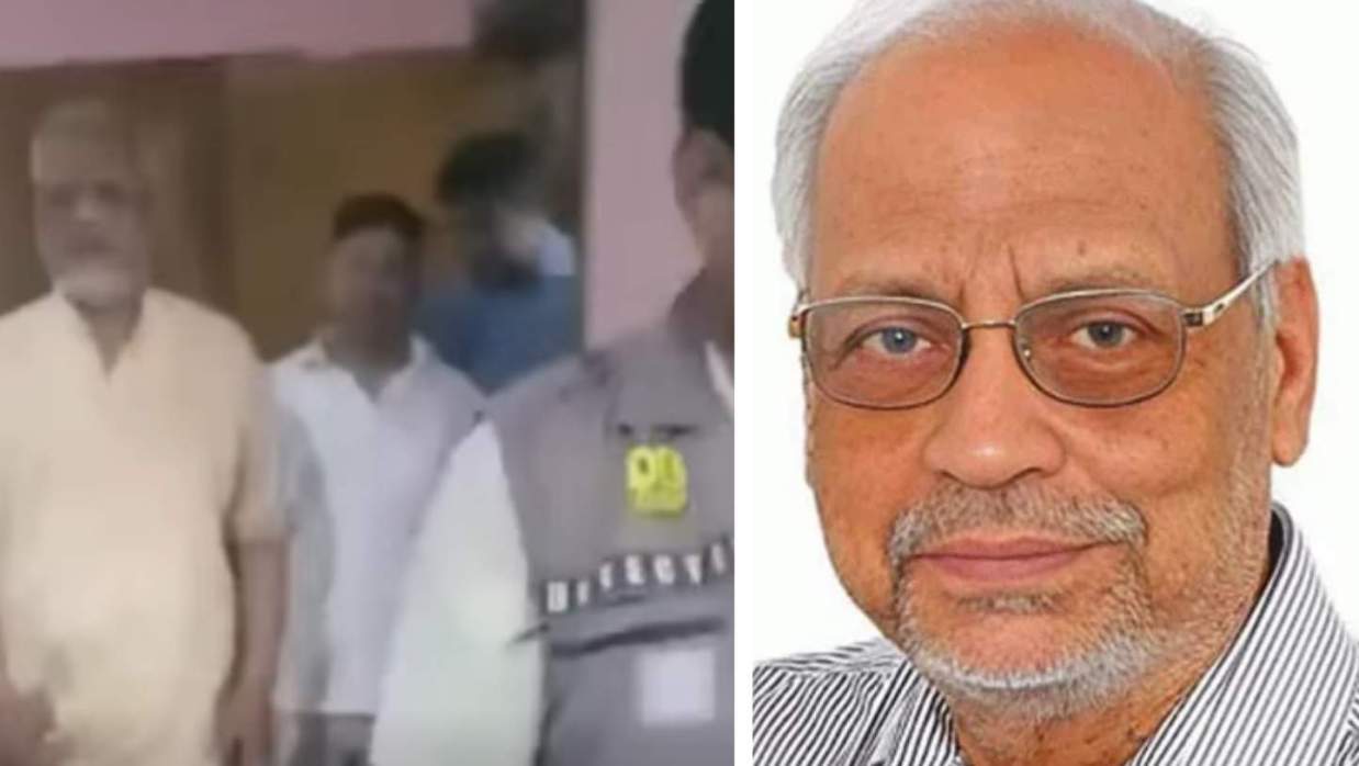 জামায়াত নেতা মেজর (অব.) আখতারুজ্জামানকে গ্রেফতার করে নিয়ে যাচ্ছে ডিবি পুলিশ