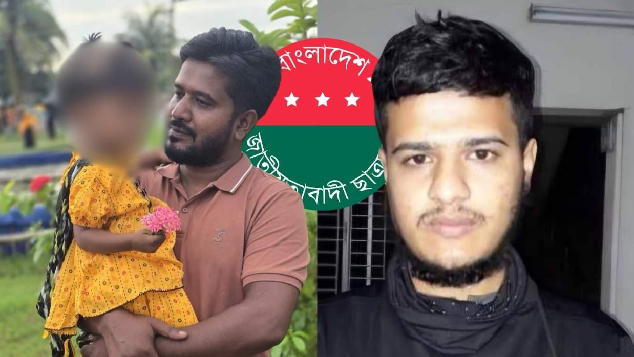 বাম পাশে আহ্বায়ক সাইফুল ইসলাম ও ডান পাশে সদস্য সচিব সাজিদুর রহমান লিয়ন