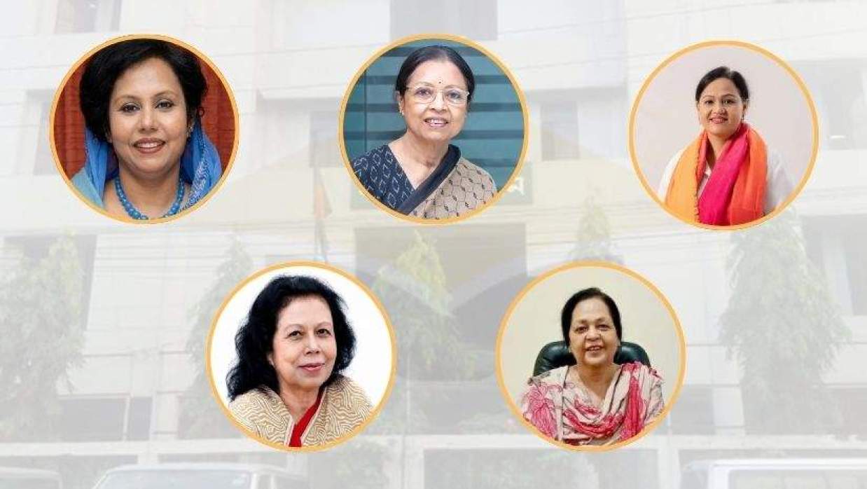 অধ্যাপক তাহমিনা আখতার, অধ্যাপক ড. পারভীন হাসান, অধ্যাপক ড. ইয়াসমীন আরা লেখা, অধ্যাপক শামীম আরা হাসান এবং অধ্যাপক ড. খায়ের জাহান সোগরা