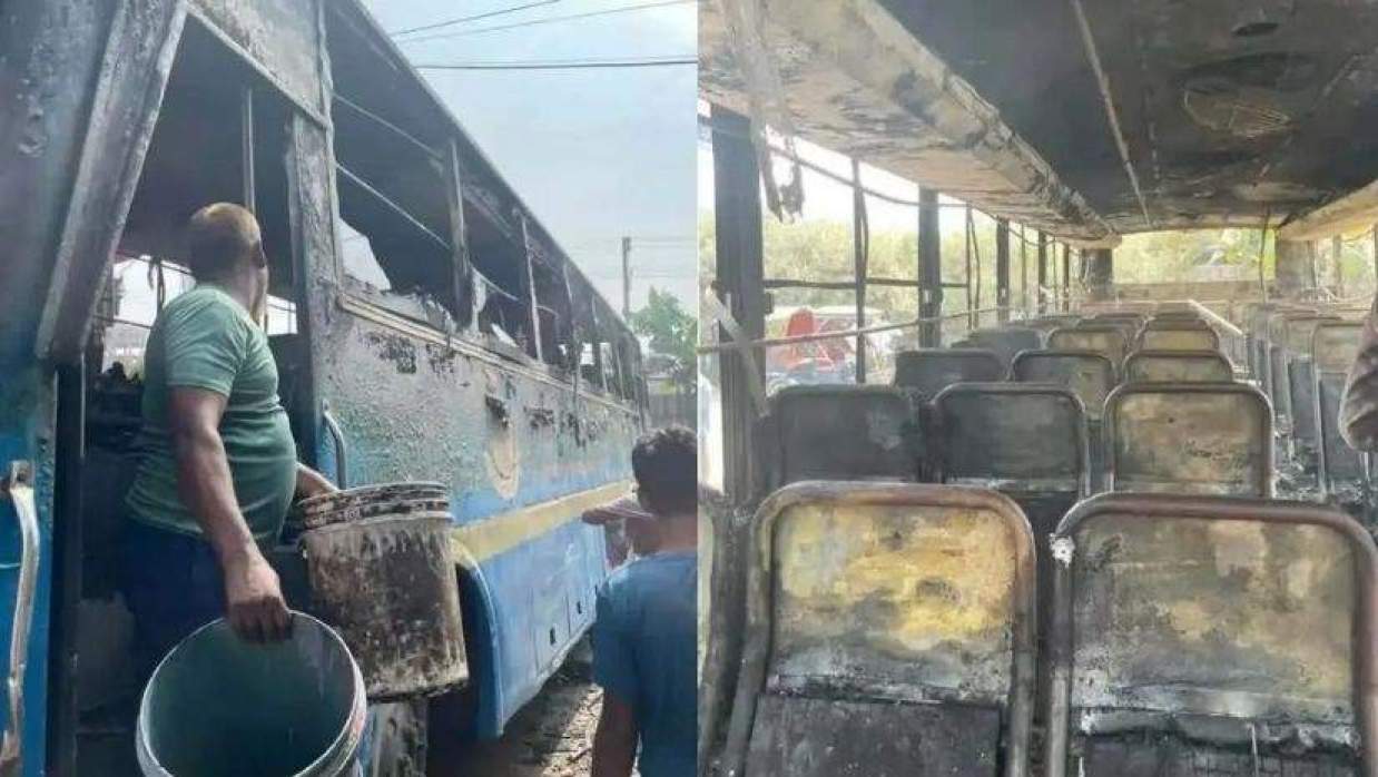 জবির বাসে আগুন