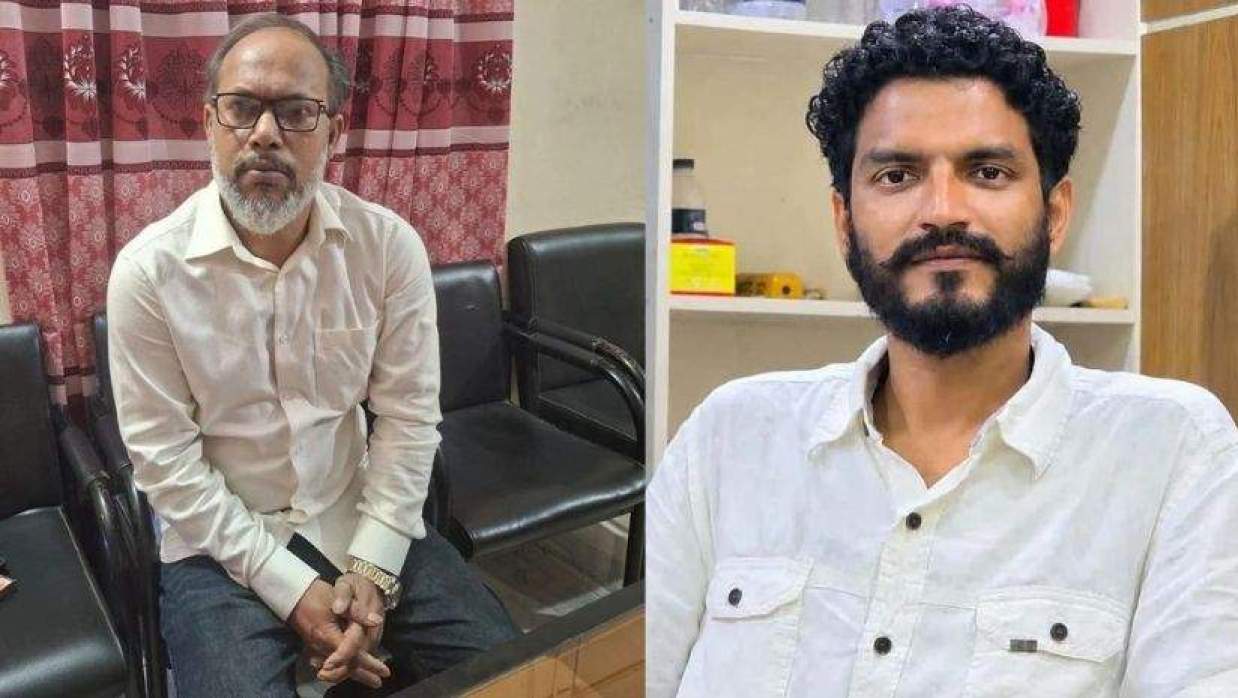 এমপি আবদুল আজিজের বড় ছেলে নূরুজ্জামান (বাঁয়ে) ও নিহত ছাত্রদল নেতা শাকিল ইসলাম