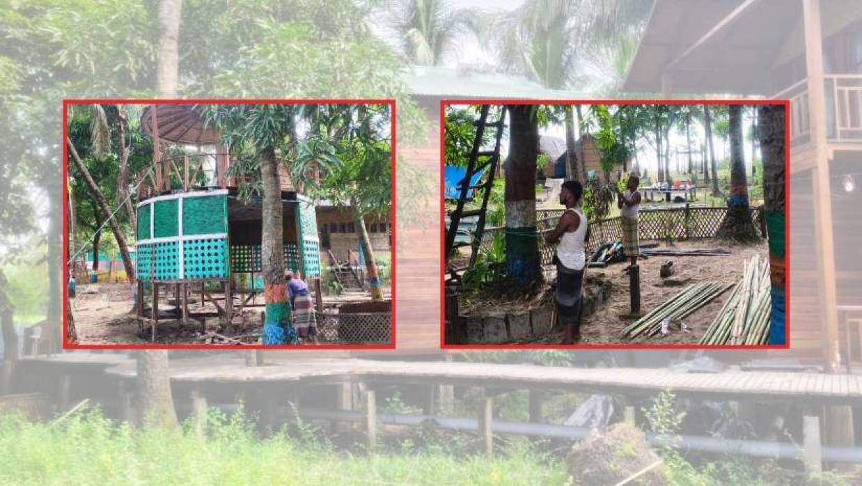 রিসোর্টে কাজ করছেন দুজন