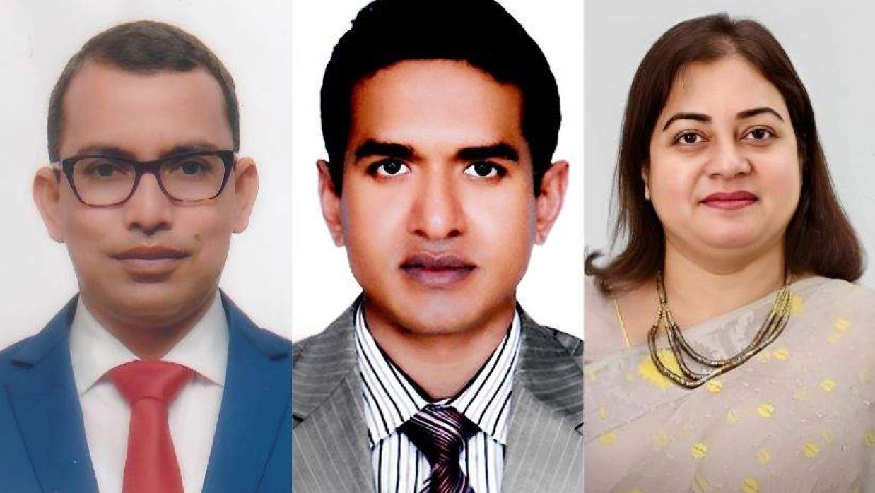 তোফাজ্জল হোসেন, রকিবুর রহমান খান ও নাহিদা বারিক