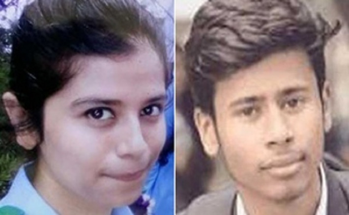 বাস চাপায় নিহত রমিজ উদ্দিন কলেজের শিক্ষার্থী দিয়া খানম মিম ও আবদুল করিম রাজীব। 