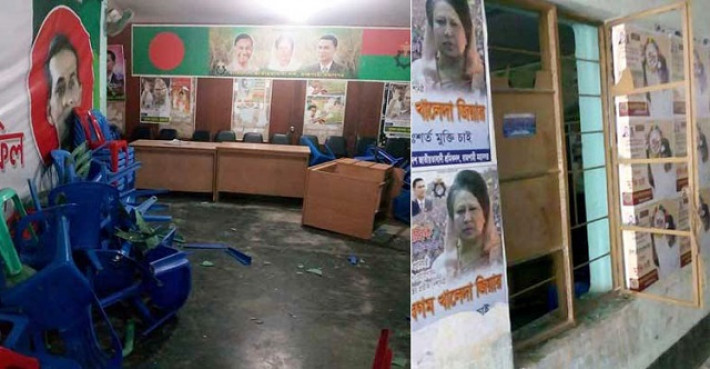 পদবঞ্চিত ছাত্রদলের নেতাকর্মীদের হামলায় তছনছ হয়ে যায় রাজশাহী বিএনপির কার্যালয়।