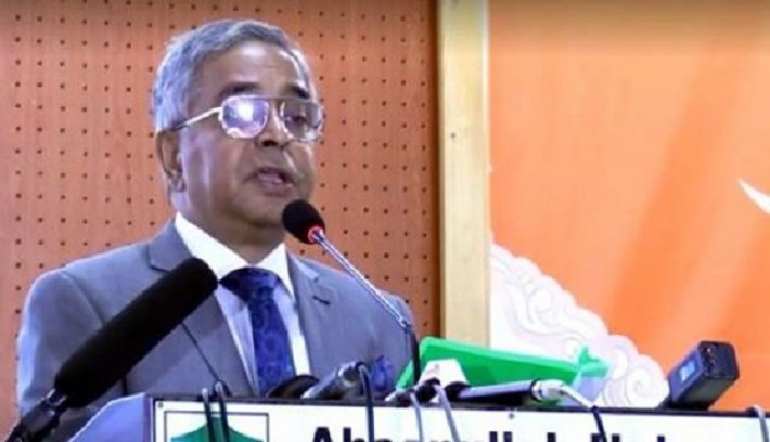 প্রধান বিচারপতি সৈয়দ মাহমুদ হোসেন বক্তব্য রাখছেন