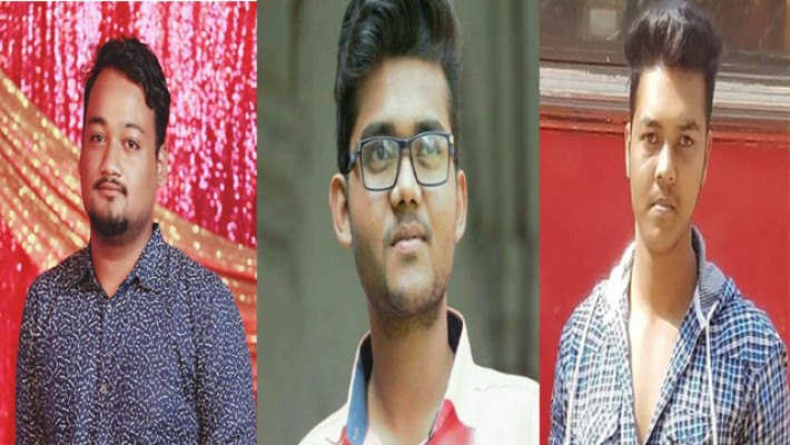 বাম দিক থেকে নাফিউর, কামরুল হাসান এবং পলাতক মো. জর্জ