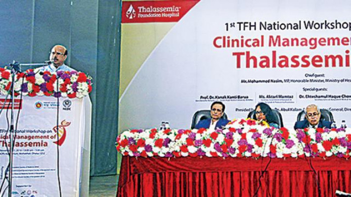 কর্মশালায় বক্তব্য দিচ্ছেন স্বাস্থ্যমন্ত্রী