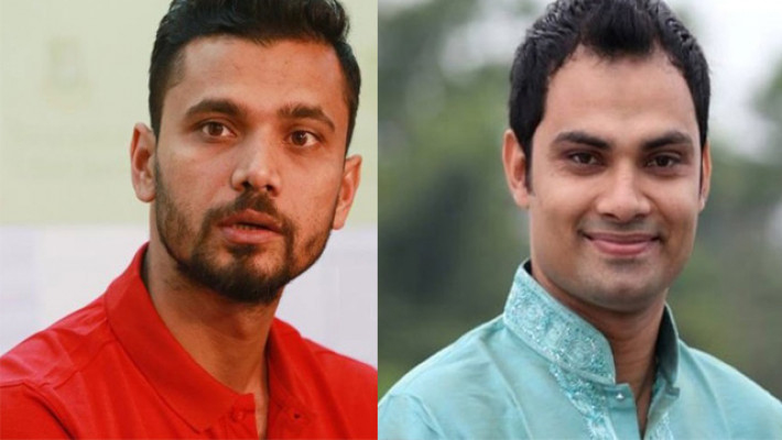 বাঁ থেকে মাশরাফি বিন মর্তুজা ও আমিনুল হক