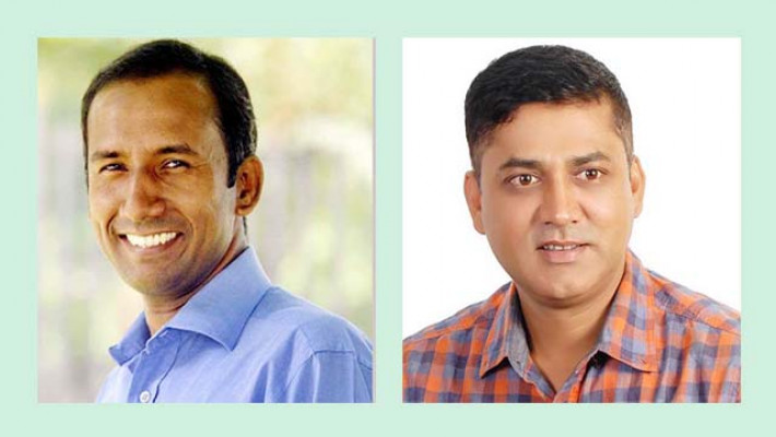 সভাপতি ইলিয়াস হোসেন (বামে) এবং সাধারণ সম্পাদক কবির আহমেদ খান