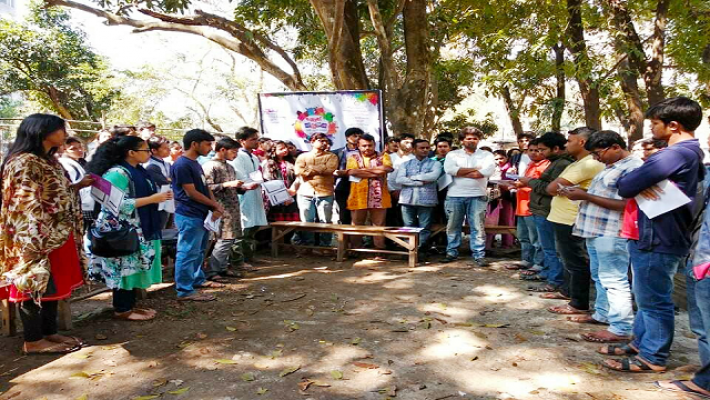 নাট্যমেলা উপলক্ষে শনিবার সংবাদ সম্মেলন করে ‘আনর্ত’