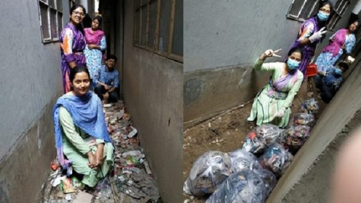 মগবাজার এলাকার চার তরুণ-তরুণী সেখানে পরিবেশ পরিষ্কার করার এই অভিনব চ্যালেঞ্জে অংশগ্রহণ করে