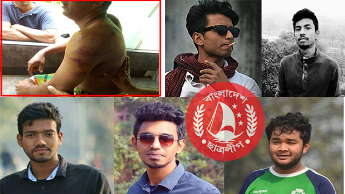 হামলার শিকার (লালবৃত্ত) ও ছিনতাইয়ে অভিযুক্তরা