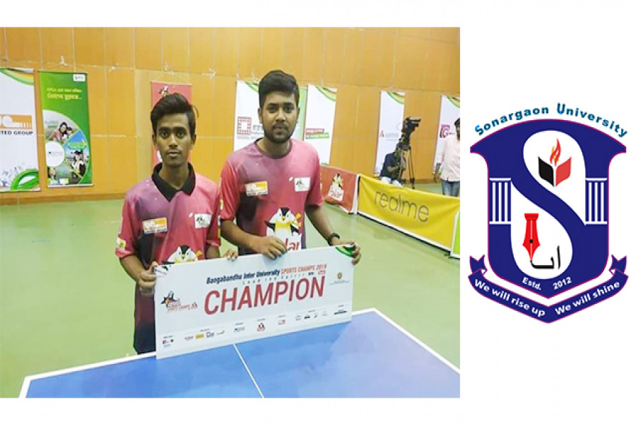 টেবিল টেনিসে চ্যাম্পিয়ন সোনারগাঁও বিশ্ববিদ্যালয়