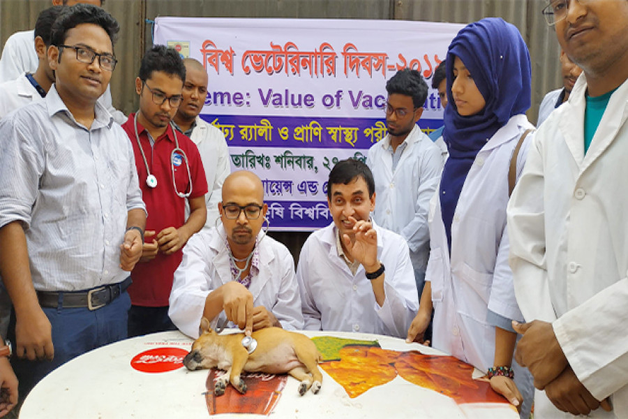 বিশ্ব ভেটেরিনারি দিবসে র‌্যালি ও প্রাণী স্বাস্থ্য পরীক্ষা ক্যাম্প