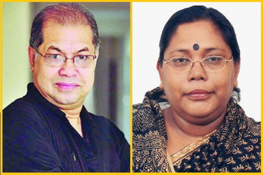 সঙ্গীতশিল্পী সুবীর নন্দী ও জাবি উপাচার্য ফারজানা ইসলাম