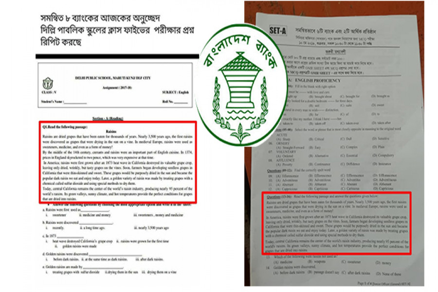 দিল্লির ৫ম শ্রেণির প্রশ্নের সাথে মিল সমন্বিত ব্যাংক প্রশ্ন 
