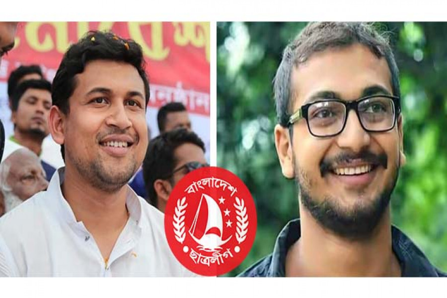 ছাত্রলীগ সভাপতি রেজওয়ানুল হক চৌধুরী শোভন ও তার ছোট ভাই রাকিনুল হক চৌধুরী ছোটন 