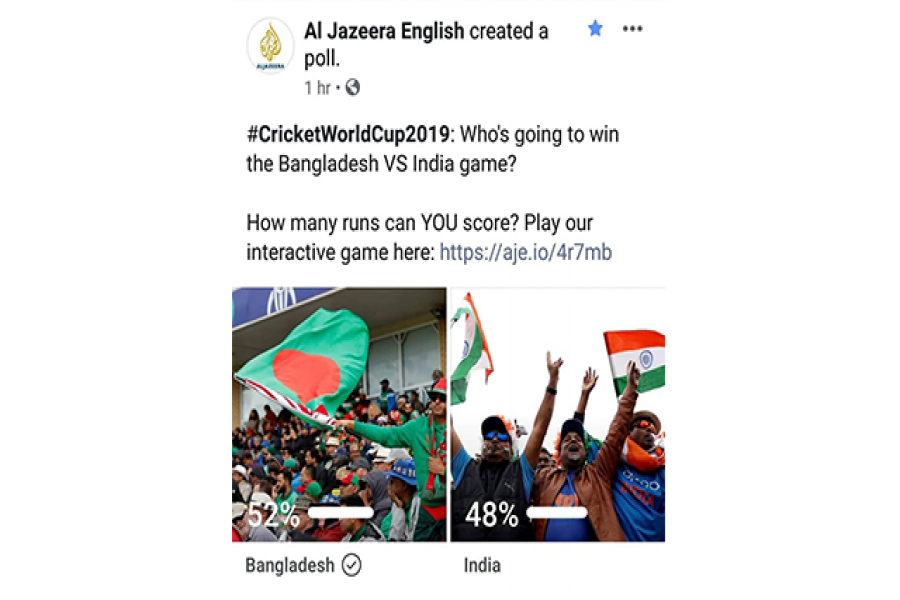 বিশ্বের ৫২ শতাংশ মানুষ মনে করে বাংলাদেশ জিতবে