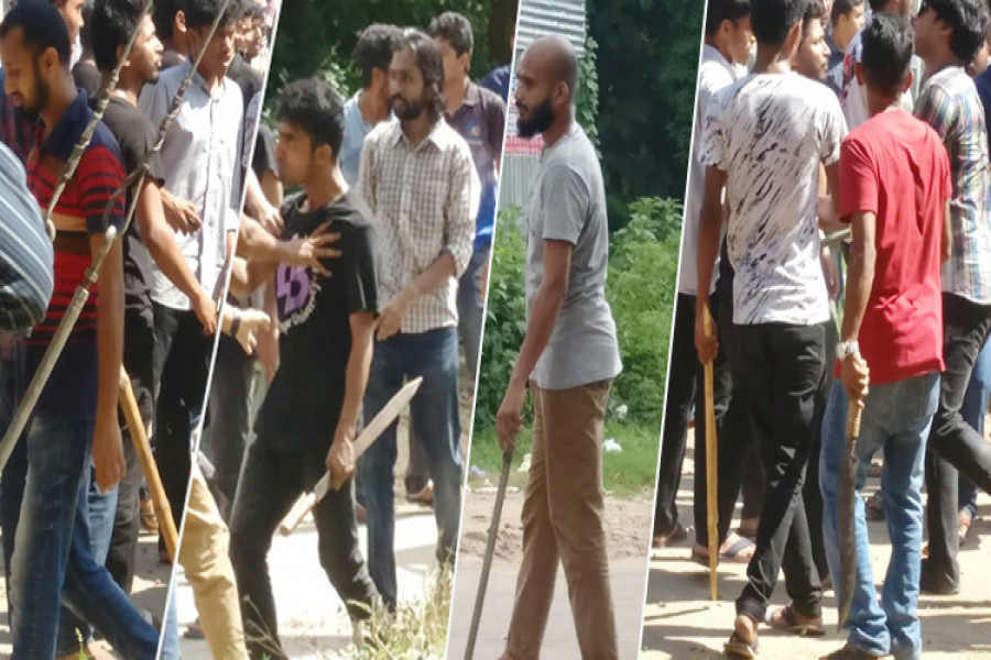 জাবিতে পিস্তল-রামদা-চাপাতি হাতে এরা কারা?