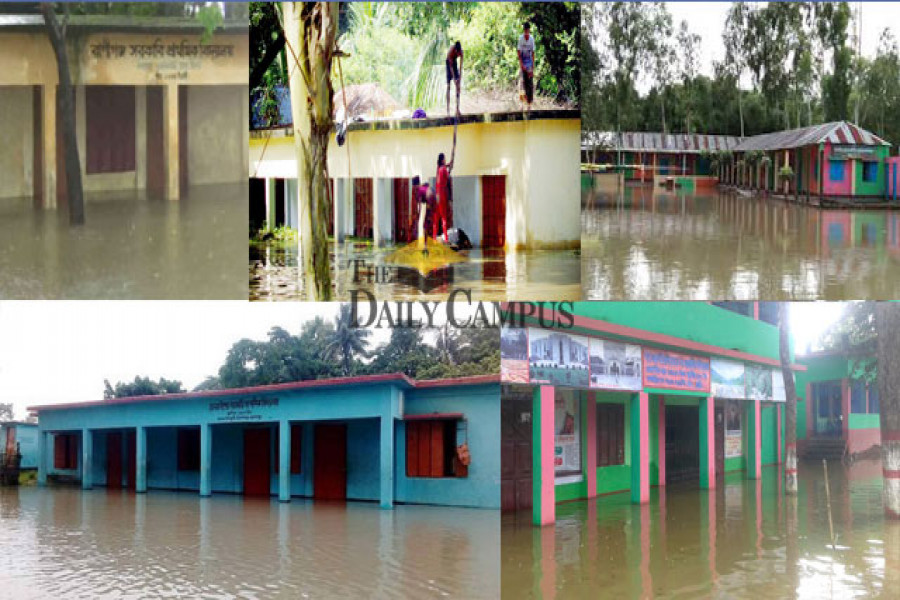  বন্যায় দেড় হাজার প্রাথমিক বিদ্যালয় বন্ধ