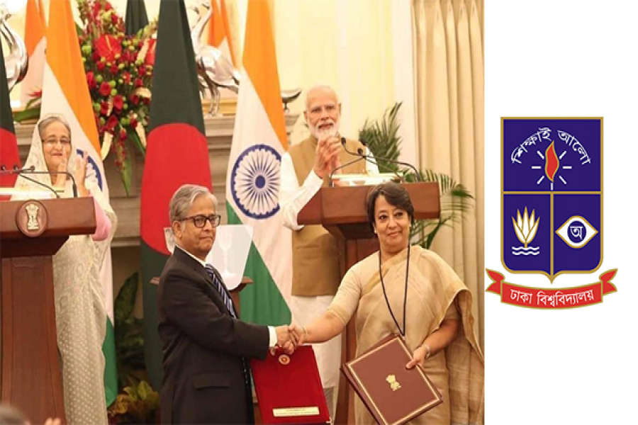 দুই প্রধানমন্ত্রীর উপস্থিতিতে ঢাবি ভিসির চুক্তি