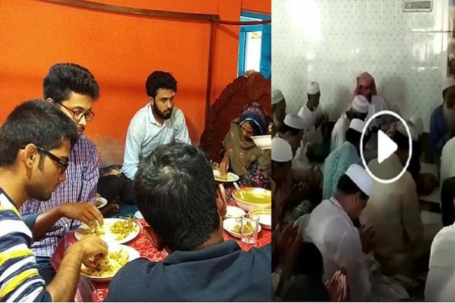 মায়ের সাথে আবরারের বন্ধুরা ও মসজিদে দোয়ারত