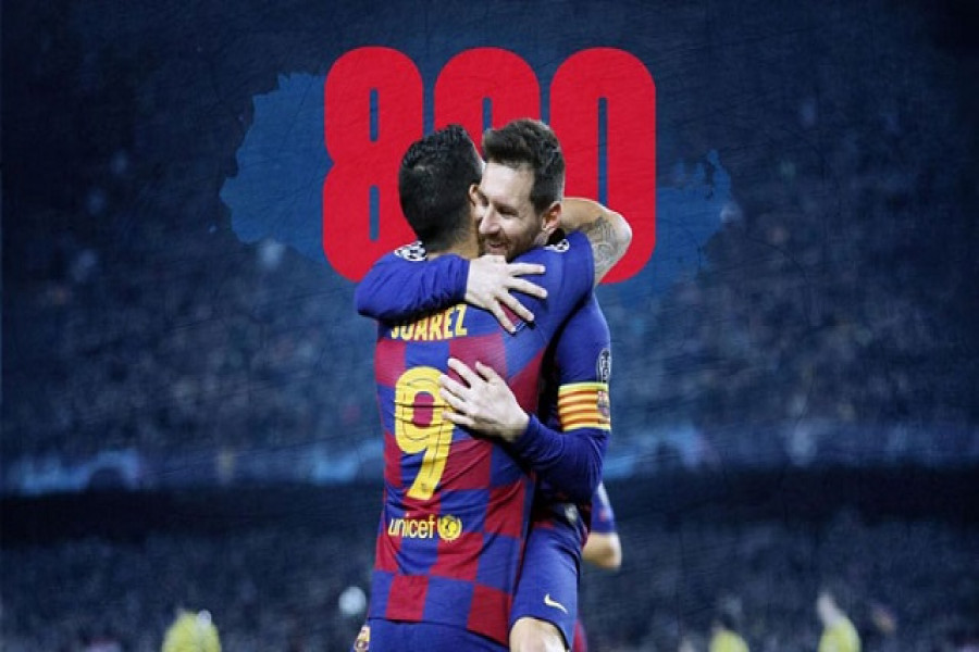 মেসি-সুয়ারেসের ৮০০ গোল