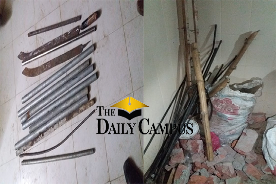হাবিপ্রবির হলে অভিযান চালিয়ে দেশীয় অস্ত্র উদ্ধার