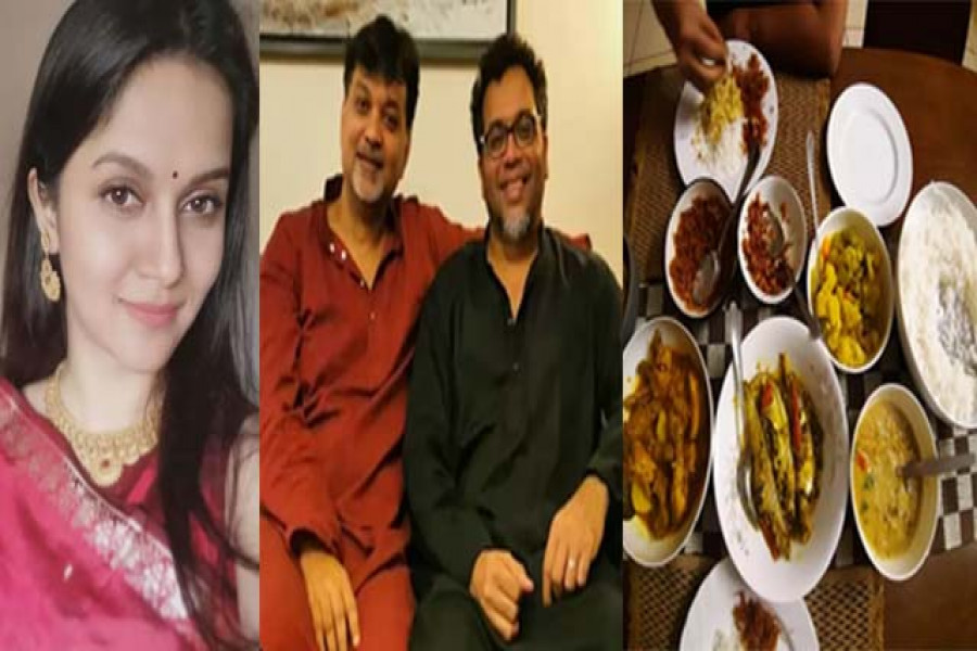 শ্বশুরবাড়িতে রাজকীয় মেজাজে সৃজিতের জামাইভোজ