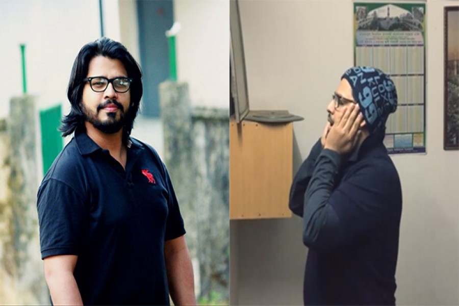 মসজিদে আজান দিচ্ছেন ওয়ারফেজের কণ্ঠশিল্পী পলাশ