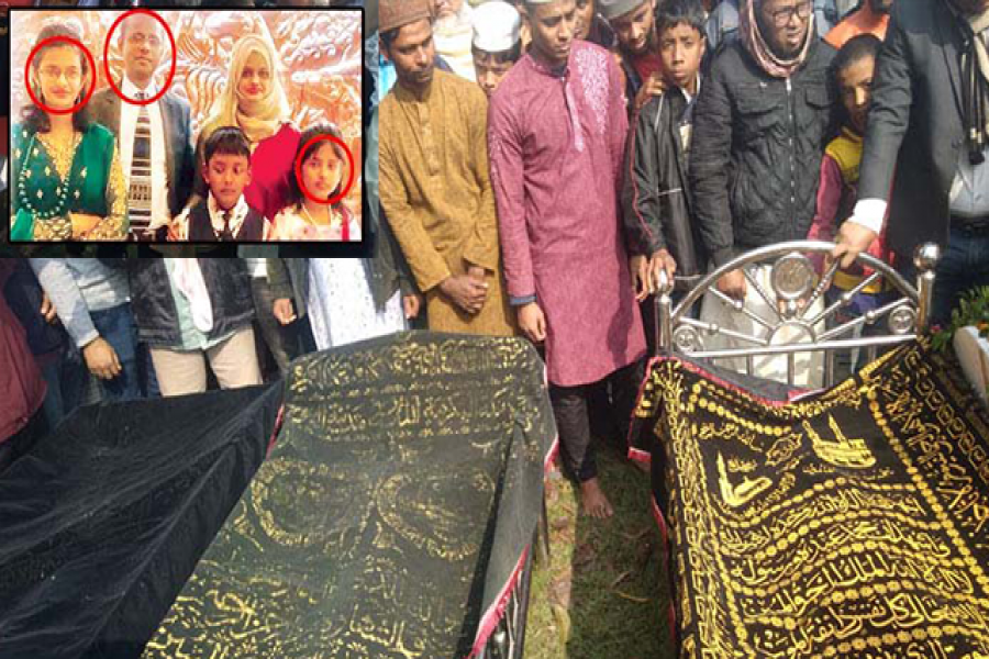 সবাইকে কাঁদিয়ে বাবার সঙ্গে চিরনিদ্রায় দুই মেয়ে
