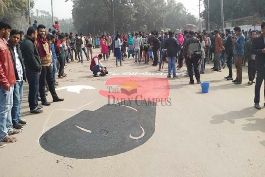 ঢাবিতে ধর্ষকের শাস্তির দাবিতে ছাত্রলীগের অবস্থান কর্মসূচি
