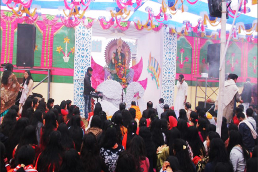 ধর্মীয় ভাবগাম্ভীর্যের সাথে হাবিপ্রবিতে সরস্বতী পুজা উদযাপিত