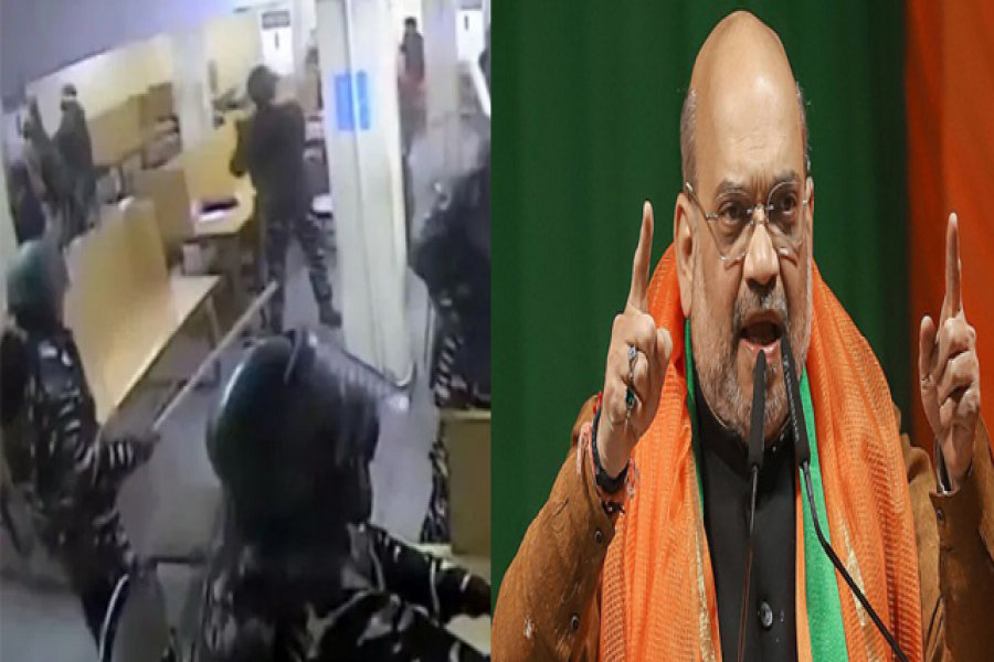 জামিয়া ছাত্রদের ওপর হামলাকারী পুলিশের পক্ষ নিলেন অমিত শাহ