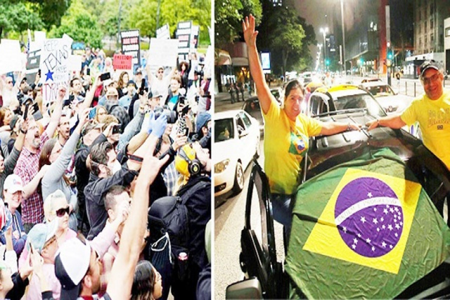 ব্রাজিলে লকডাউন তোলার দাবিতে হাজারো মানুষ রাজপথে!  