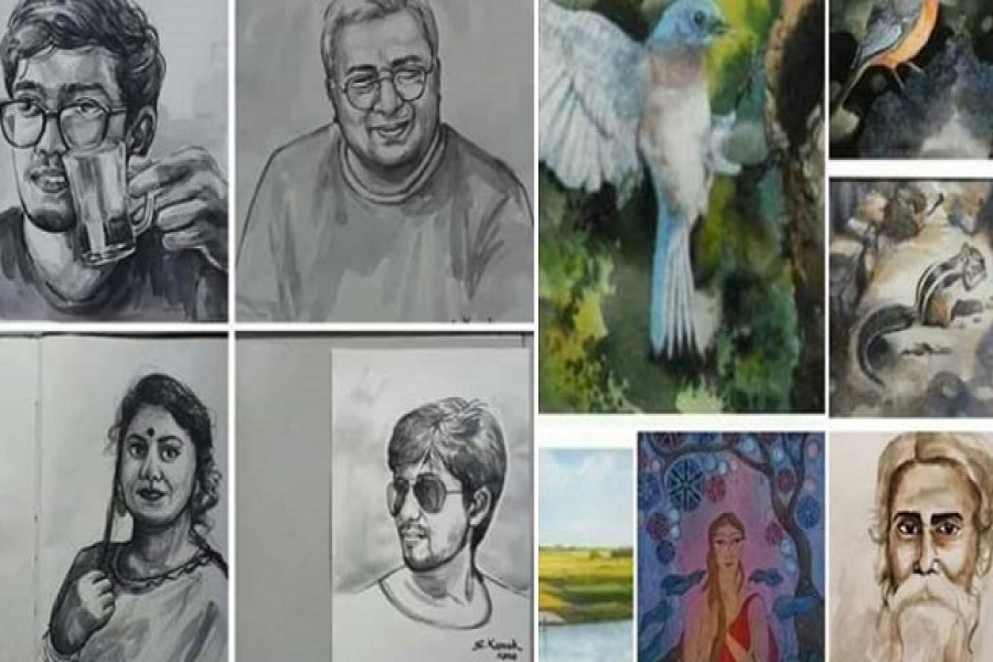 চিত্রকর্ম বিক্রি করে দুস্থদের পাশে রাবি শিক্ষার্থীরা