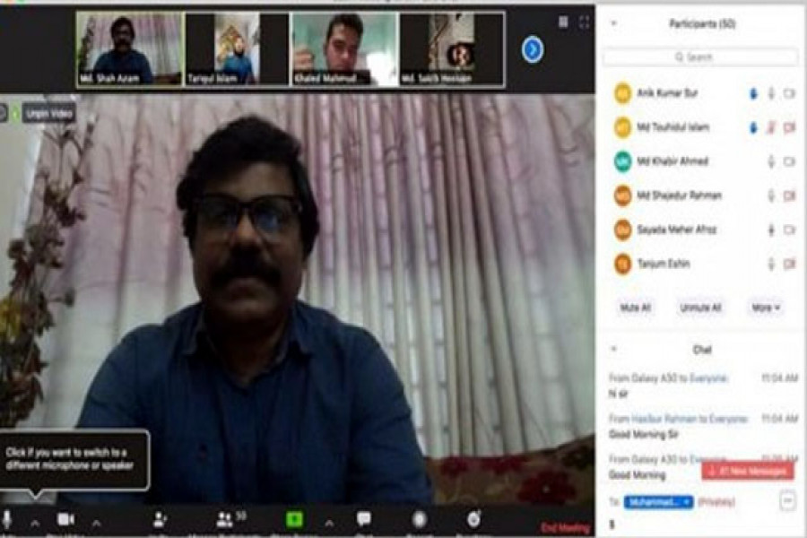 অনলাইনে ক্লাস নিচ্ছেন রাজশাহী বিশ্ববিদ্যালয়ের এক অধ্যাপক