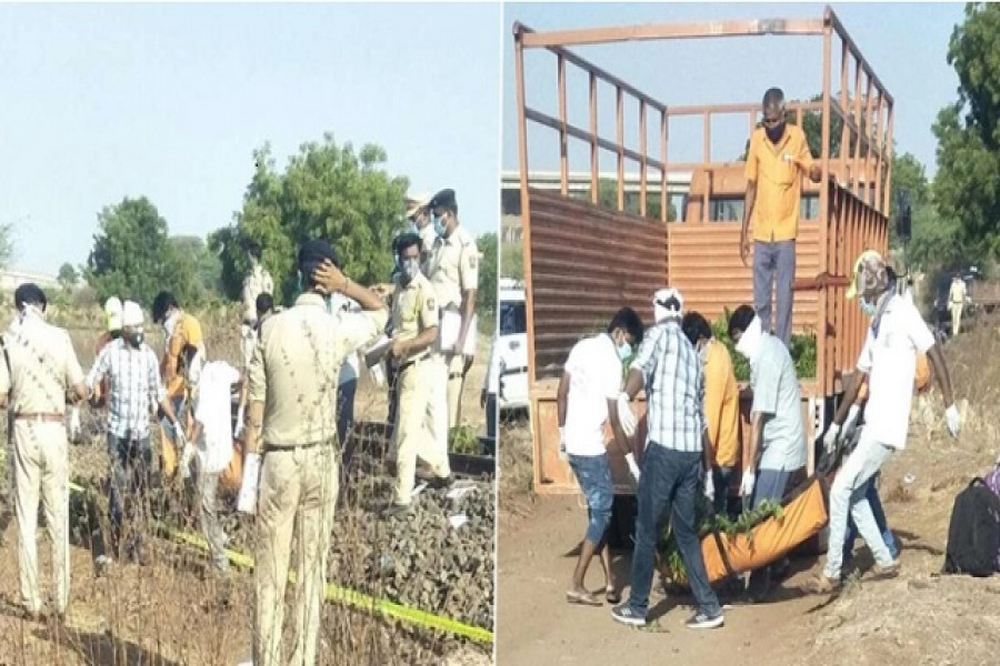 ভারতে মালবাহী ট্রেনে কাটা পড়ে নিহত হলেন ১৫ অভিবাসী শ্রমিক