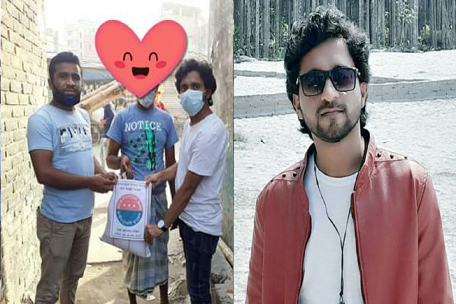 করোনা সংকটে দুস্থদের পাশে ঢাকা মহানগর দক্ষিণ ছাত্রদল কর্মী আকাশ