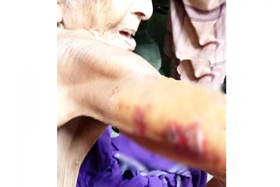 স্ত্রীকে সঙ্গে নিয়ে বৃদ্ধা মাকে পেটাল সন্তান