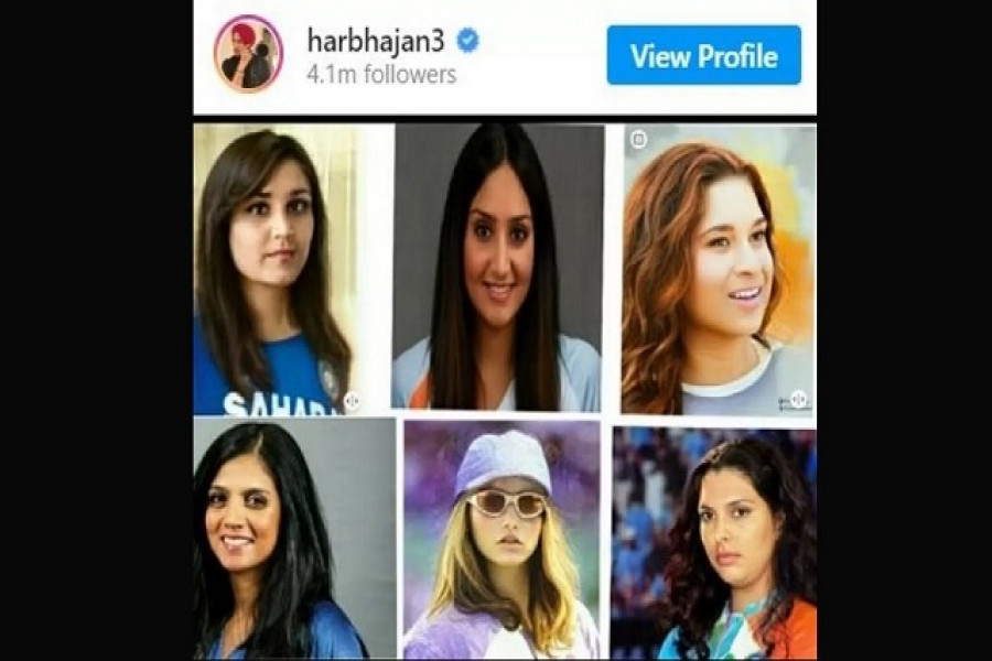  শচীন–সৌরভ-রাহুলদের নারী বানিয়ে ইনস্টাগ্রামে ছেড়ে দিলেন হরভজন!