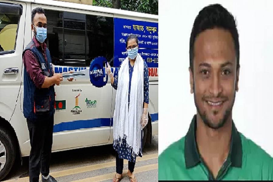 মৃতদের দাফনের কাজে অ্যাম্বুলেন্স দিলেন সাকিব 