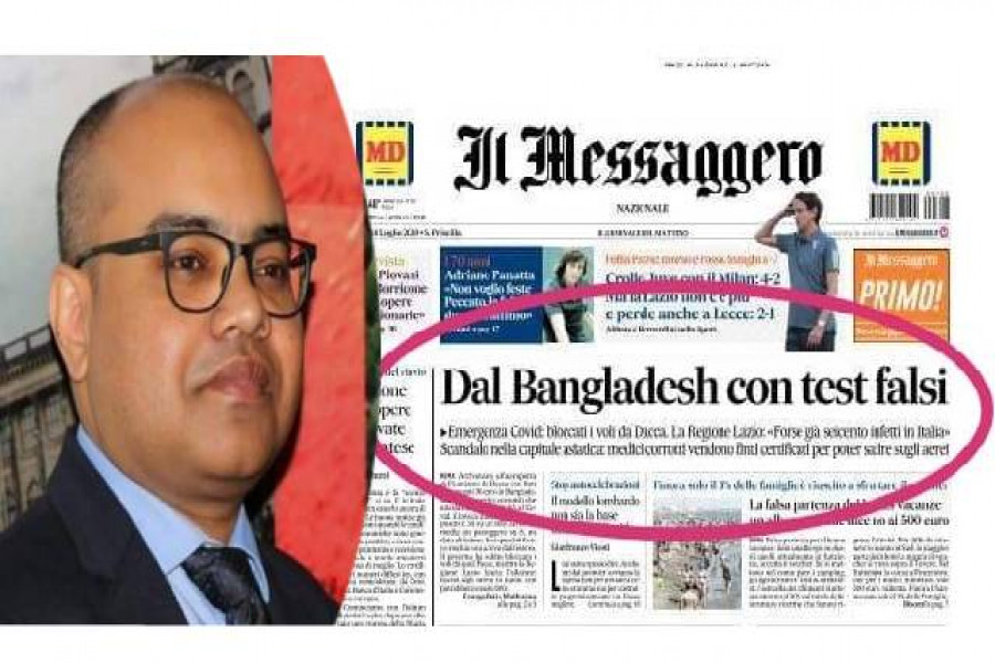 ইতালির একটি পত্রিকায় বাংলাদেশে করোনা পরীক্ষার খবর